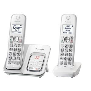 Panasonic KX-TGD532W Two Cordless Handset Phone Answering Machine Call Block